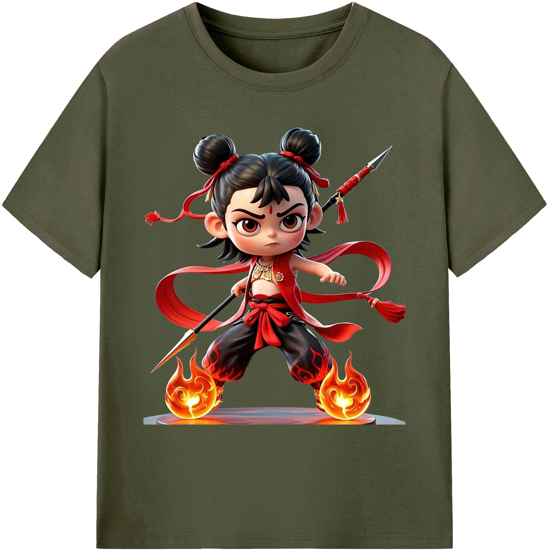 （画像用） Ne Zha 2 ナタ 魔童の大暴れ 綿100％ メンズ半袖Tシャツ｜肌触りやわらか＆通気性